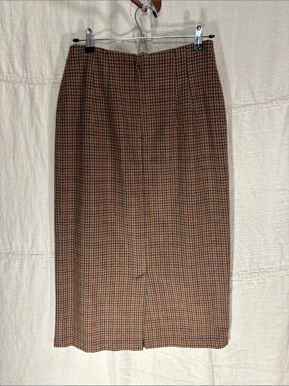 Vintage Savannah Wool Blend Houndstooth Pencil Skirt 90s Heritage Equestrian EUC - Picture 4 of 5
